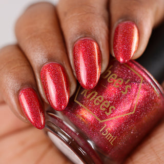 Image provided for Bee's Knees by a paid swatcher featuring the nail polish " Happy Hunting "