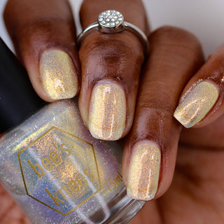 Image provided for Bee's Knees by a paid swatcher featuring the nail polish " Lemon "