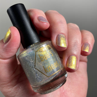 Image provided for Bee's Knees by a paid swatcher featuring the nail polish " Lemon "