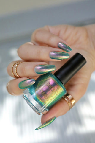 Image provided for Bee's Knees by a paid swatcher featuring the nail polish " There's Always Consequences "