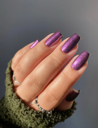 Image provided for Bee's Knees by a paid swatcher featuring the nail polish " Nevermore "