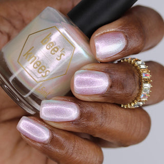 Image provided for Bee's Knees by a paid swatcher featuring the nail polish " Princess of Starlight "