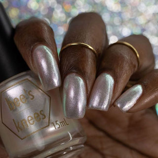 Image provided for Bee's Knees by a paid swatcher featuring the nail polish " Princess of Starlight "